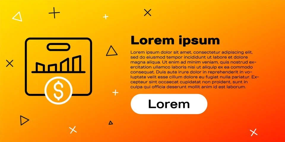 Line KPI - Key performance indicator icon isolated on yellow background Illustrazione stock