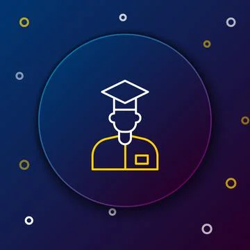 Line Laboratory assistant icon isolated on blue background. Colorful outline  Stock Illustration