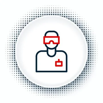 Line Laboratory assistant icon isolated on white background. Colorful outline Illustrazione stock