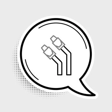 Line LAN cable network internet icon isolated on grey background. Colorful Stockillustratie