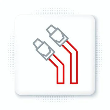 Line LAN cable network internet icon isolated on white background. Colorful イラスト素材