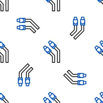 Line LAN cable network internet icon isolated seamless pattern on white bac.. 스톡 일러스트