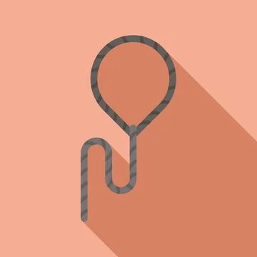 Line lasso icon flat vector. Western cowboy Stock Illustration