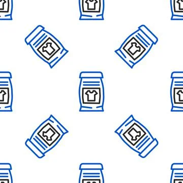 Line Laundry detergent for automatic wash machine icon isolated seamless pattern Illustrazione stock