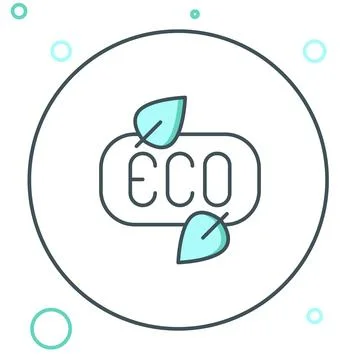 Line Leaf Eco symbol icon isolated on white background. Banner, label, tag,.. Stock Illustration