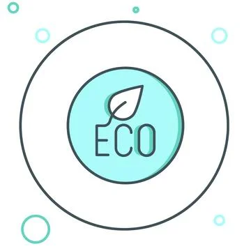 Line Leaf Eco symbol icon isolated on white background. Banner, label, tag,.. Illustrazione stock