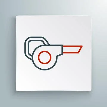 Line Leaf garden blower icon isolated on white background. Colorful outline.. Stock Illustration