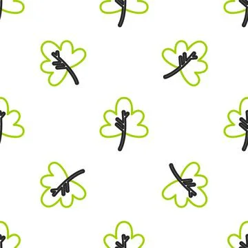 Line Leaf icon isolated seamless pattern on white background. Leaves sign. Fresh Illustrazione stock