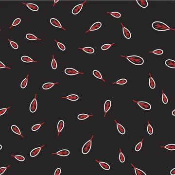 Line Leaf icon isolated seamless pattern on black background. Leaves sign. Fresh Stock Illustration