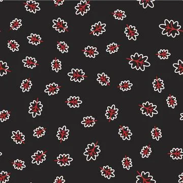 Line Leaf icon isolated seamless pattern on black background. Leaves sign. Fresh Stock Illustration