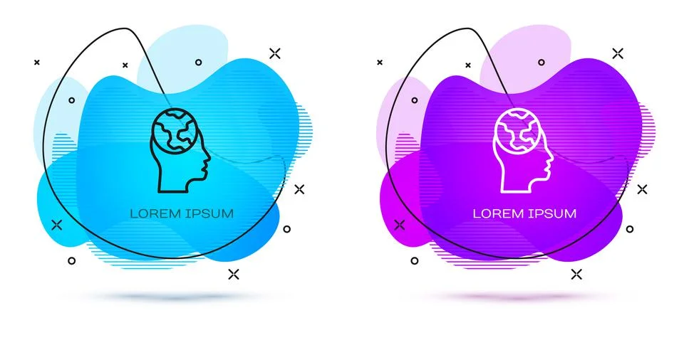 Line Learning foreign languages icon isolated on white background. Translation Stock Illustration