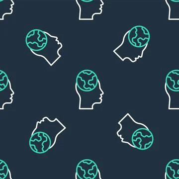 Line Learning foreign languages icon isolated seamless pattern on black Stock Illustration