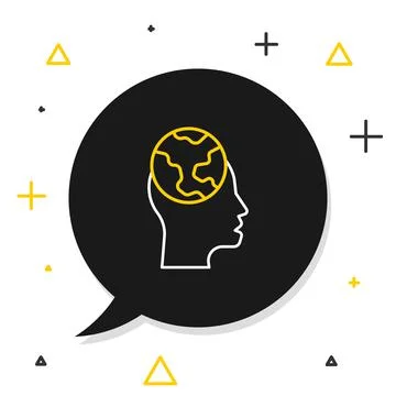 Line Learning foreign languages icon isolated on white background. Translation Illustrazione stock