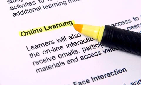 On line learning Stock Photos