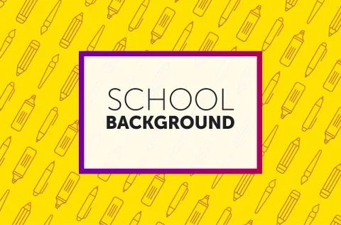 Line Learning Yellow Tile Pattern. Vector Illustration of School and Education Stock Illustration