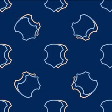 Line Leather icon isolated seamless pattern on blue background.  Vector Illustrazione stock