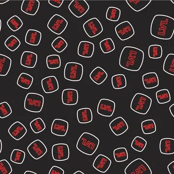 Line Level game icon isolated seamless pattern on black background. Vector Stock Illustration