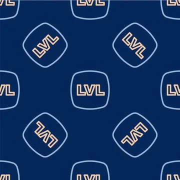 Line Level game icon isolated seamless pattern on blue background. Vector Stock Illustration