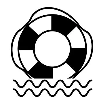 Line Lifebuoy Icon. Vector Icon. Rescue Tool for Helping a Person in Water... Stock Illustration