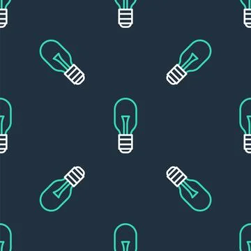 Line Light bulb with concept of idea icon isolated seamless pattern on black イラスト素材