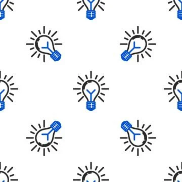 Line Light bulb with rays shine and concept of idea icon isolated seamless Illustrazione stock