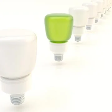 Line of light bulbs Stock Illustration