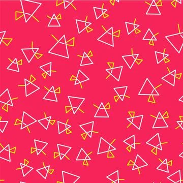 Line Light rays in prism icon isolated seamless pattern on red background. Ray Stock Illustration