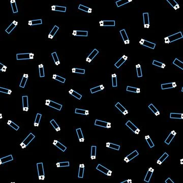 Line Lighter icon isolated seamless pattern on black background. Vector 스톡 일러스트
