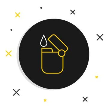 Line Lighter icon isolated on white background. Colorful outline concept. V.. Stock Illustration
