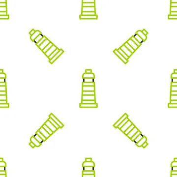 Line Lighthouse icon isolated seamless pattern on white background. Vector 스톡 일러스트
