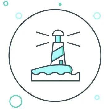 Line Lighthouse icon isolated on white background. Colorful outline concept.. Иллюстрация