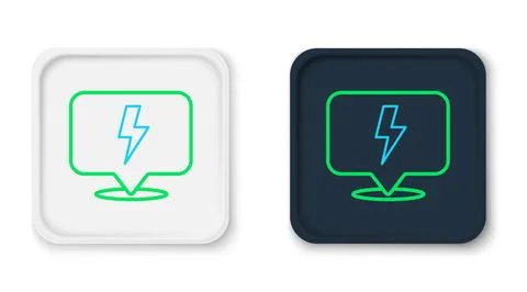 Line Lightning bolt icon isolated on white background. Flash sign. Charge f.. Stock Illustration