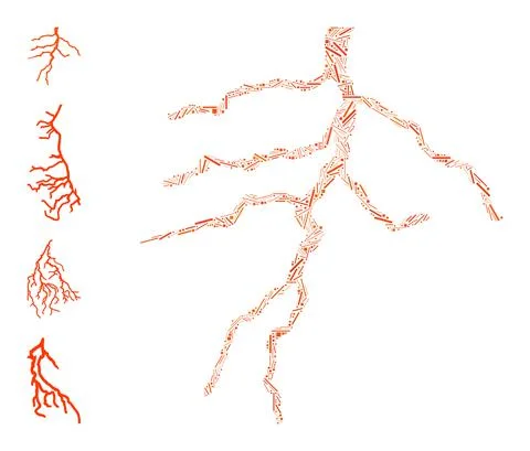 Line Lightning Icon Vector Mosaic Illustrazione stock