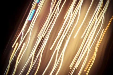 Line lights trails dynamic backdrop. Night exposure motion lines texture. Lig Stock Photos