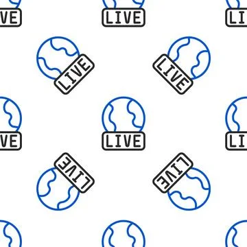 Line Live report icon isolated seamless pattern on white background. Live n.. Illustrazione stock