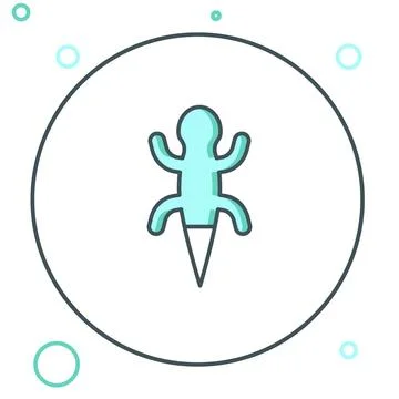 Line Lizard icon isolated on white background. Colorful outline concept. Vect Stock Illustration