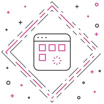 Line Loading a data window with a progress bar icon isolated on white background 库存插图