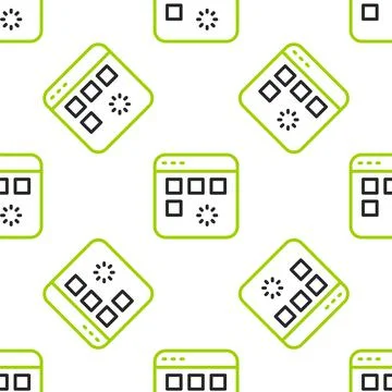 Line Loading a data window with a progress bar icon isolated seamless pattern on Stock Illustration