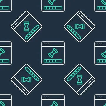 Line Loading a data window with a progress bar icon isolated seamless pattern on Stock Illustration