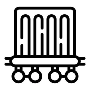 Line loading goods icon outline vector. Pallet storage Illustrazione stock