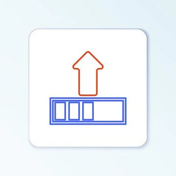 Line Loading icon isolated on white background. Upload in progress. Progress bar Stock Illustration