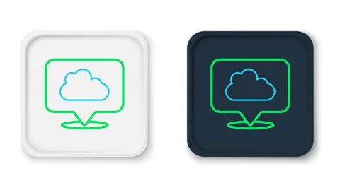 Line Location cloud icon isolated on white background. Colorful outline concept イラスト素材