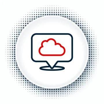 Line Location cloud icon isolated on white background. Colorful outline concept イラスト素材