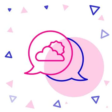 Line Location cloud icon isolated on white background. Colorful outline concept 스톡 일러스트