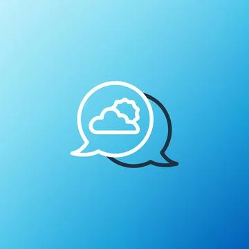 Line Location cloud icon isolated on blue background. Colorful outline concept イラスト素材