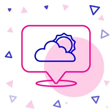 Line Location cloud icon isolated on white background. Colorful outline concept イラスト素材