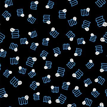 Line Location of the forest on a map icon isolated seamless pattern on black イラスト素材