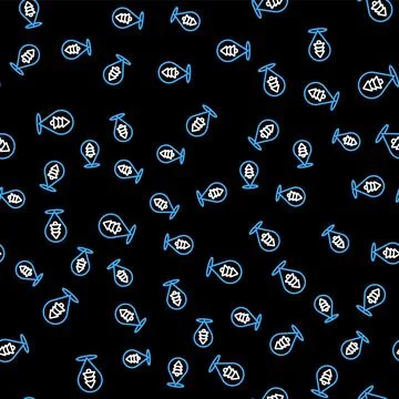 Line Location of the forest on a map icon isolated seamless pattern on black Stock Illustration