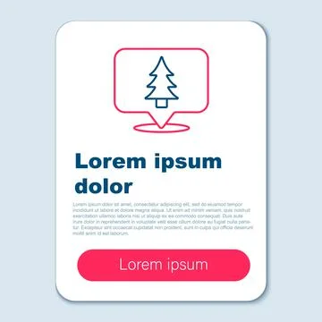 Line Location of the forest on a map icon isolated on grey background. Colorful Stock Illustration