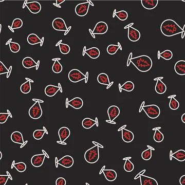 Line Location of the forest on a map icon isolated seamless pattern on black Stock Illustration